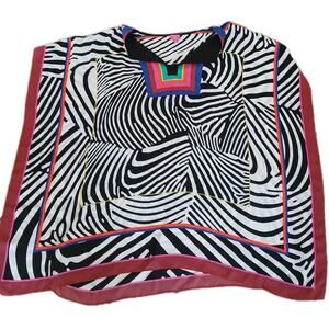 Trina Turk For InC Tunic Poncho Caftan swim cover up Blouse Mrs ROPER S/M